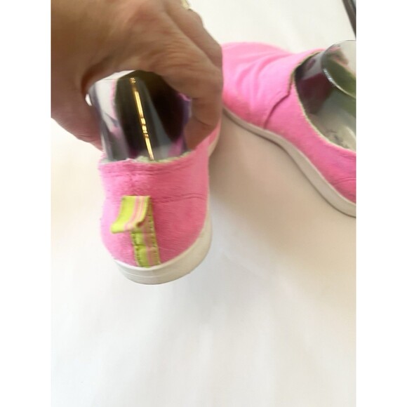 Vionic BEACH Malibu Comfort Slip-On Sneakers Neon Pink WOMEN 8 Terry Cloth - Picture 3 of 7